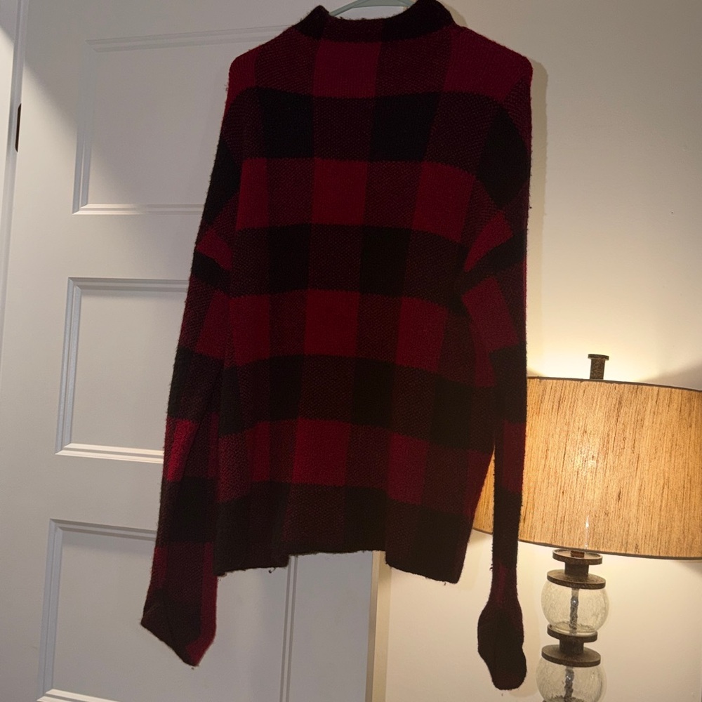 Tahari Women's Red and Black Turtleneck Sweater
